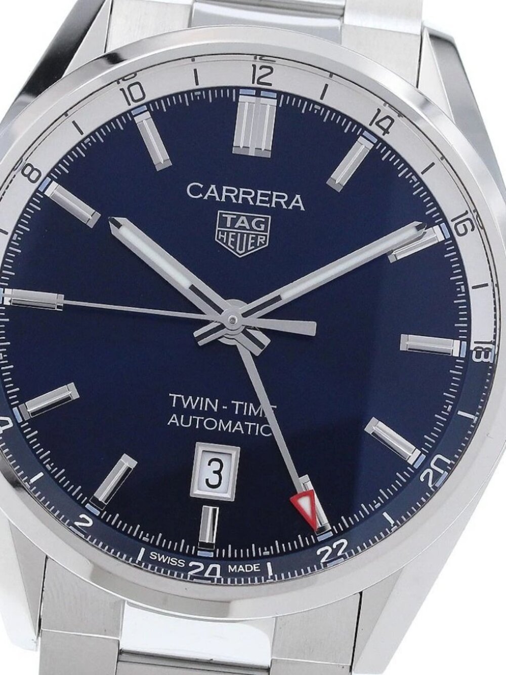 TAG HEUER Carrera Twin time WBN201A Caliber 7 Automatic Men's Watch_